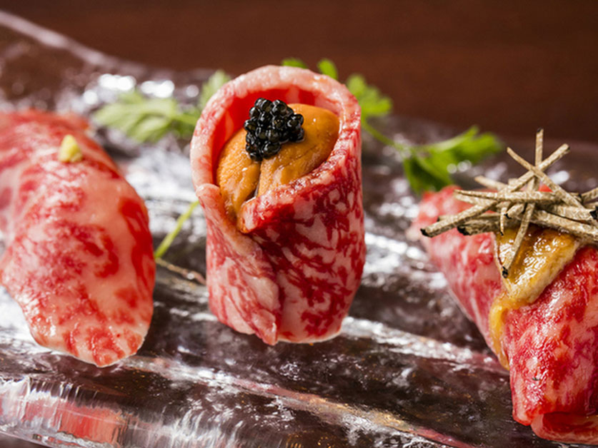 牛肉寿司3貫おまかせ盛り