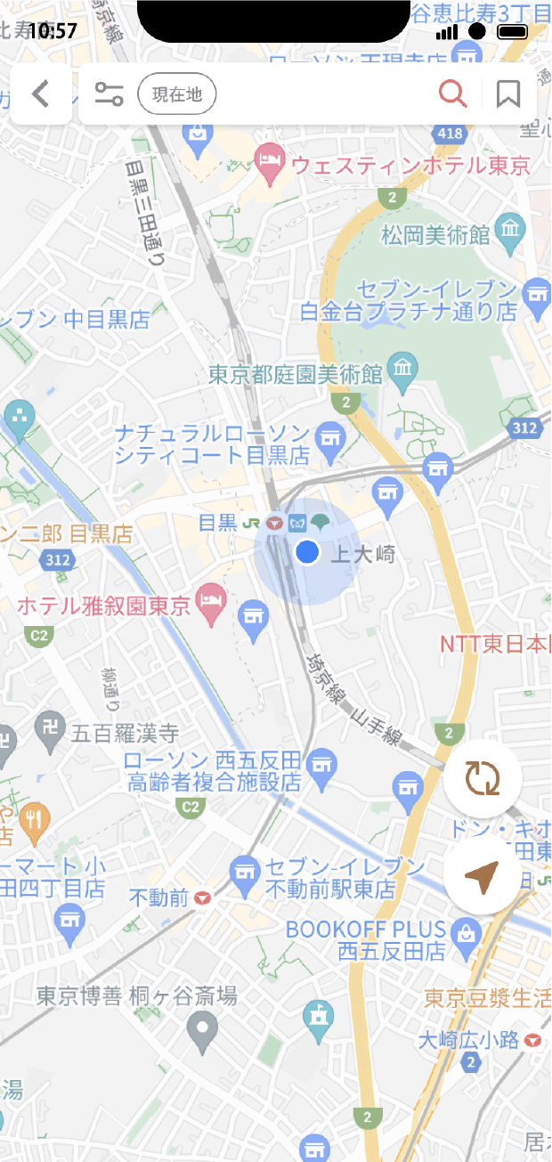 ヒトサラアプリのマップ検索画面